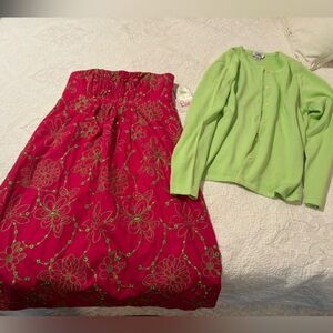 Lilly Pulitzer strapless dress and extra Cardigan